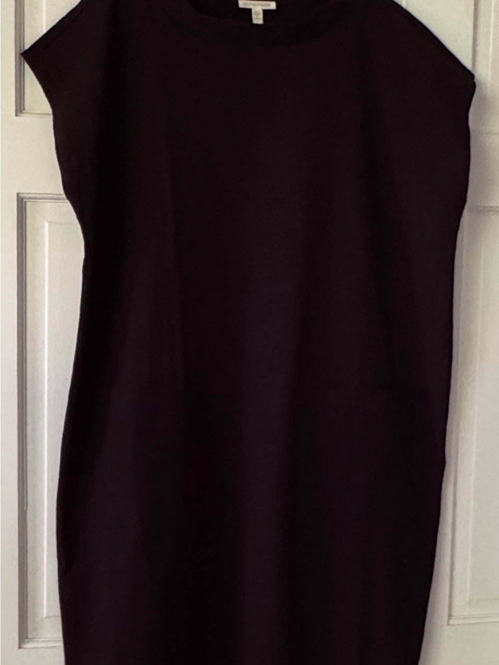 Eileen Fisher Black Textured Minimalist Dress